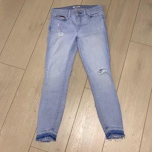 Tommy Hilfiger Distressed Raw Hem Skinny Jeans